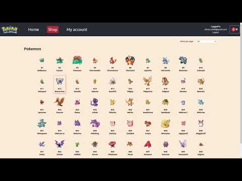 E-commerce like web application with Pokemon.