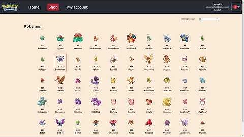 E-commerce like web application with Pokemon.