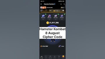 Hamster Kombat cipher Code 8 August | Hamster Kombat Cipher Code Today | Hamster Kombat Mini Game