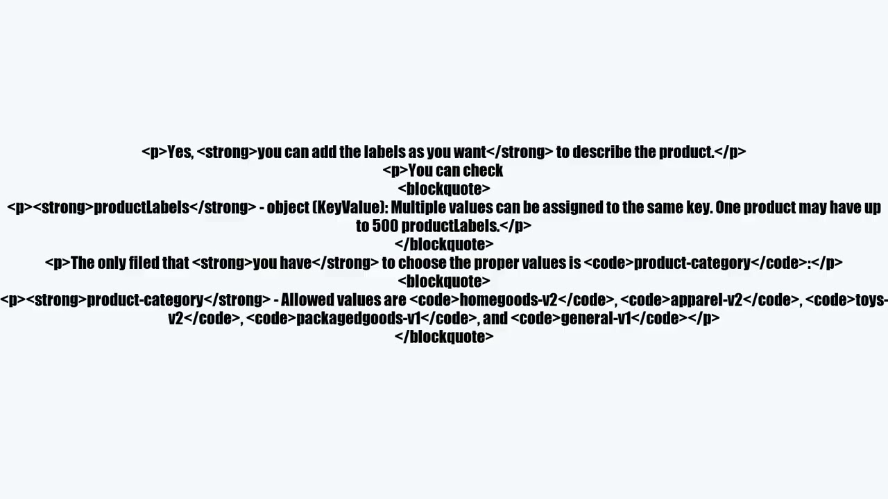 Cloud vision Product search api labels