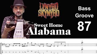 SWEET HOME ALABAMA (Lynyrd Skynyrd) How to Play Bass Groove Cover with Score & Tab Lesson chords