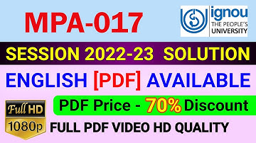 MPA-017 Solved Assignment in English 2022-23, MPA 17 Solve Assignment 2023, MPA 17 Assignment