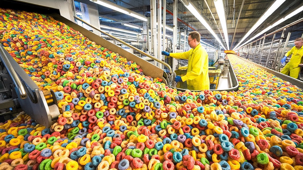 How Froot Loops Breakfast Cereal is Made | Made of What?