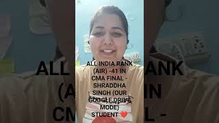 ALL INDIA RANK (AIR-41) IN CMA FINAL  ❤️ #cma #cmaclasses #cmafinallaw #allindiarank #cmaresults