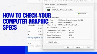 how  to  check  your  graphic  specs on your computer
