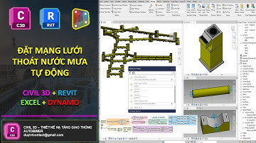 Civil3D + Revit + Dynamo + Excel: Tạo mạng lưới thoát nước mưa tự động | Stormwater drainage system