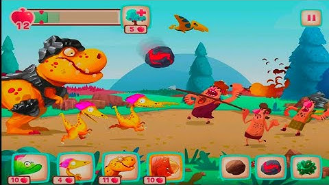 Dino Bash - Dinosaurs v Cavemen Tower Defense Wars T Rex dinosaur