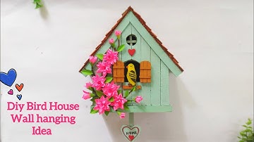 How to make Bird House Wall Hanging using Cardboard /Cardboard Craft for Home Decor