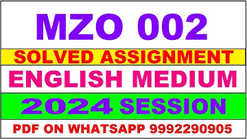 mzo 2 solved assignment 2024 | mzo 2 solved assignment in english 2023-24 | mzo 2 2024