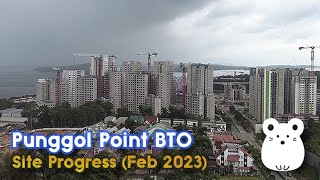 Punggol Point Cove / Crown / Woods BTO (Feb-2023) - Construction progress in 4K