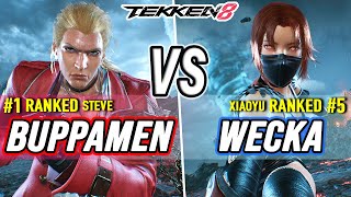 T8 🔥 Buppamen (#1 Ranked Steve) vs Wecka (#5 Ranked Xiaoyu) 🔥 Tekken 8 High Level Gameplay