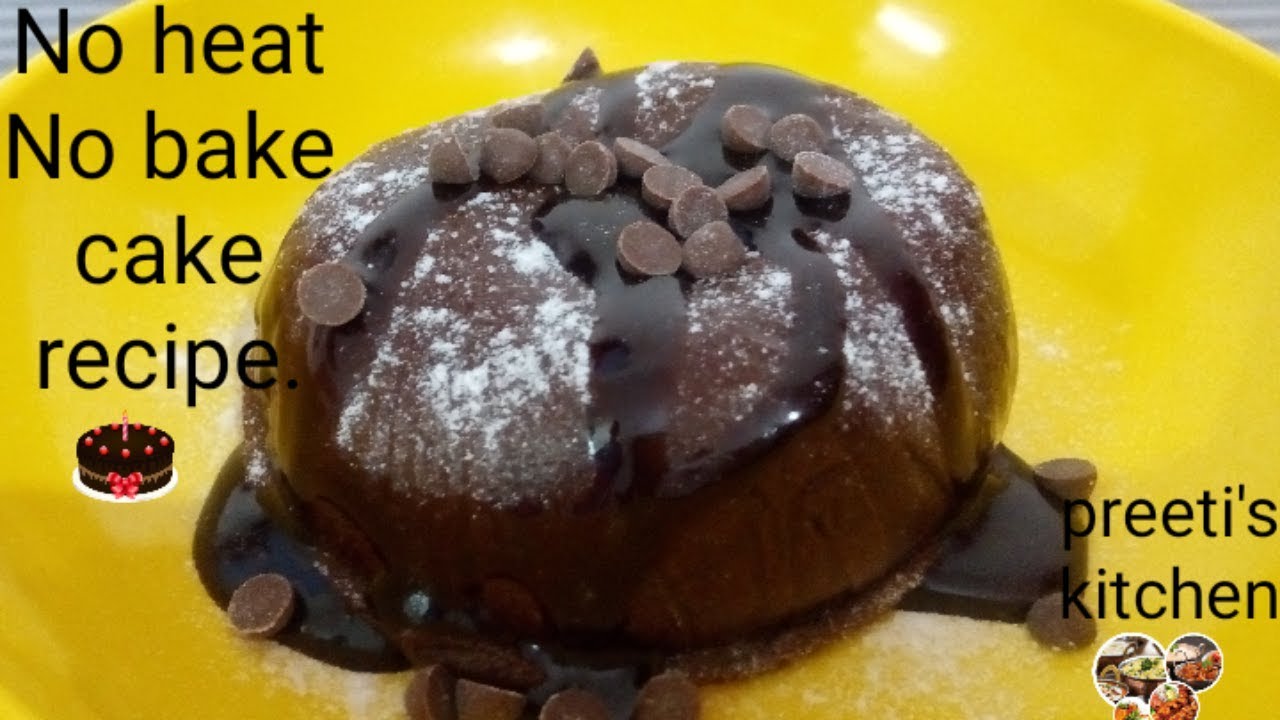 MOLTEN LAVA CAKE.!!No heat No bake cake recipe.!! Preeti's kitchen