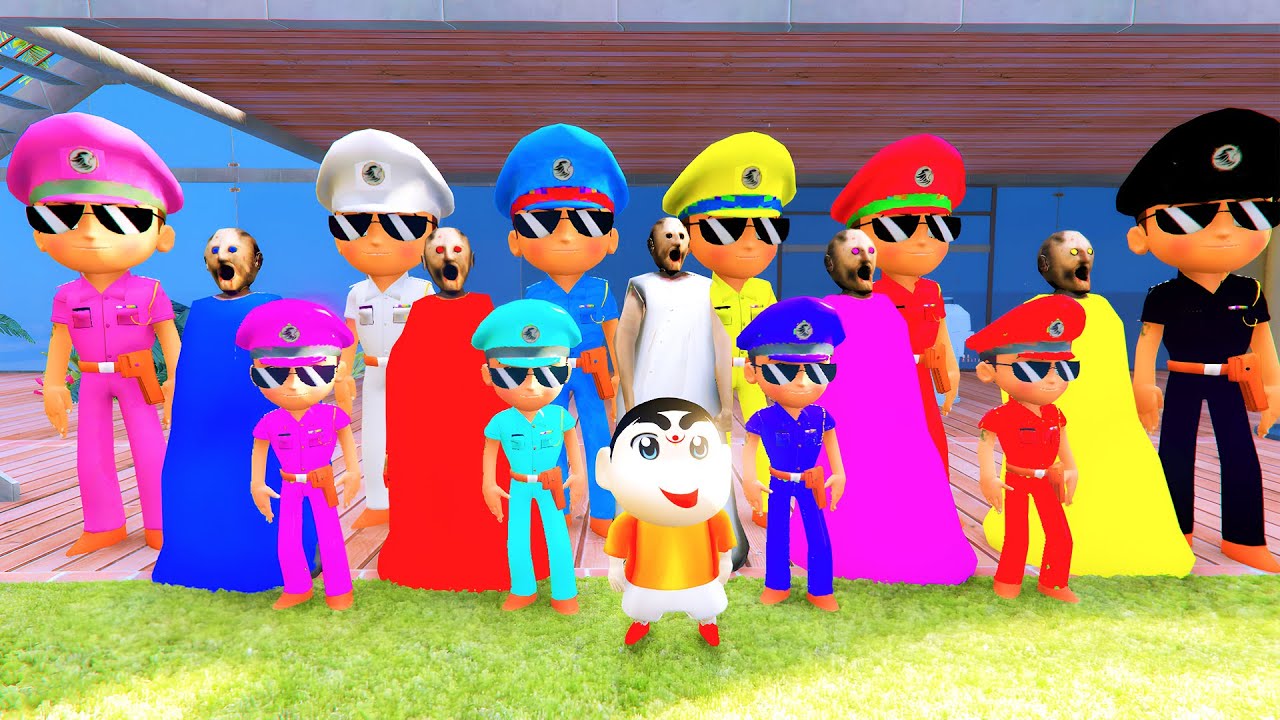 Chota Little Singham And Granny Playing Hide and Seek With Shinchan || With Super Power