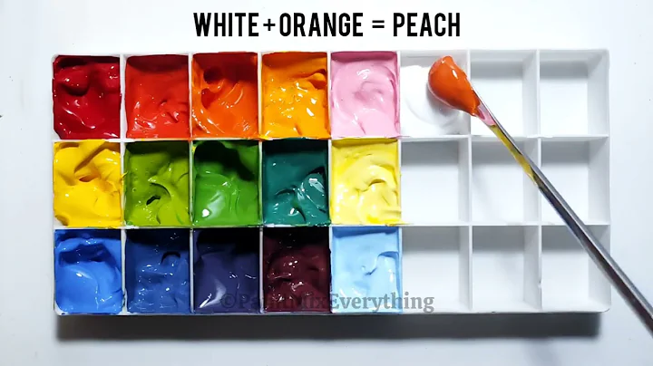 How to Create 18 New Colors Using Red, Yellow, Blue & White Acrylic Paint | Satisfying Color Mixing