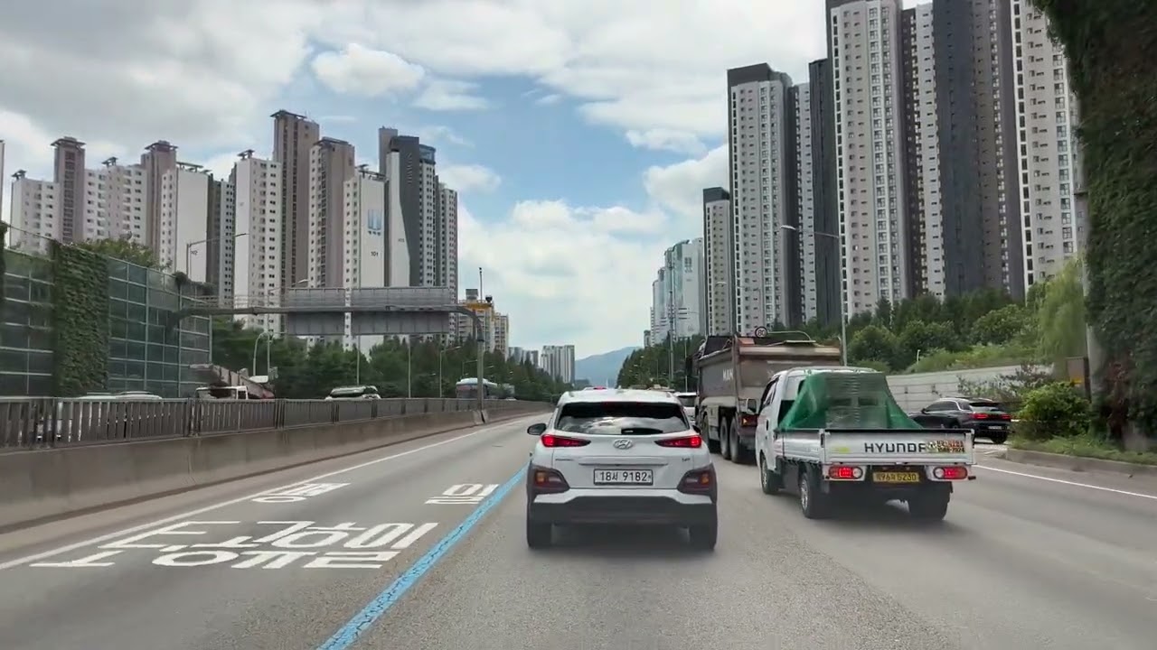 경부고속도로 서울 이태원 - 분당 정자 주행영상  Driving Relax Video by iPhone 15   Seoul, Korea 4K