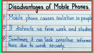 Disadvantages of Mobile Phones || 10 lines on Disadvantages of Mobile phones in English