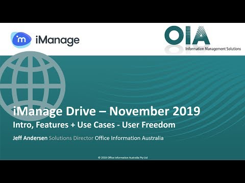 iManage Drive 10.2 Intro + Demo - November 2019