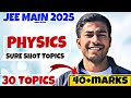 40+MARKS IN JUST 30 TOPICS || JEE MAIN PHYSICS || VIDEO -68/365