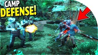 DEFENDING our BASE CAMP against Zombies and MY ZOMBIE SISTER in DEAD AGE