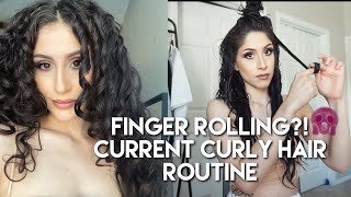 Finger Rolling For Wavy/Curly Hair || Curly Hair Routine for 2a-3a Curls