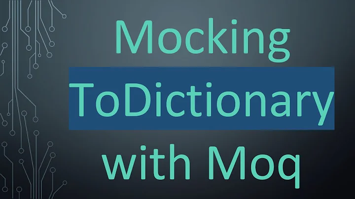 Mocking ToDictionary with Moq