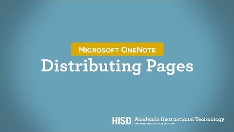 Microsoft OneNote: Distributing Pages