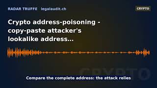 Crypto address-poisoning — copy-paste attacker's lookalike address