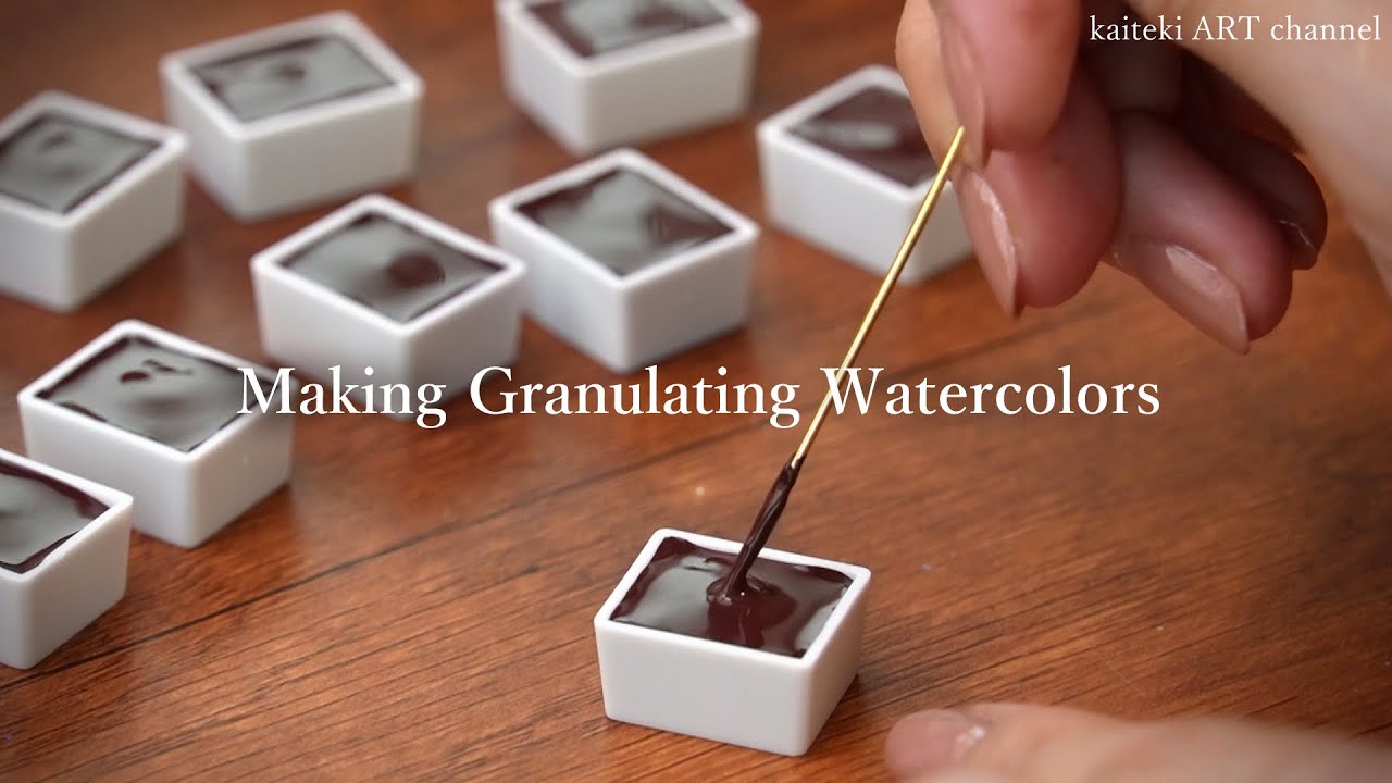 【水彩】自作分離色つくってみた🎨お花のイラストメイキング　How to make your own granulating watercolors, illustration of flowers