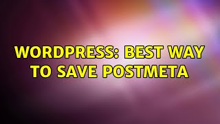 Wordpress: Best way to save postmeta Wealth