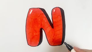 How to Draw a Bubble Letter 'N'