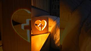 Wooden Cross Heart 3d Night Light
