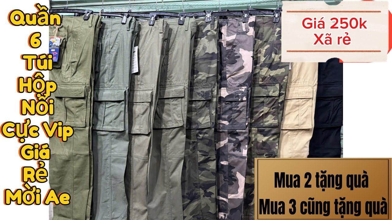 [7-3-26]Quần 6 túi hộp nổi may 3 đường chỉ do Thái sx giá rẻ mời ae