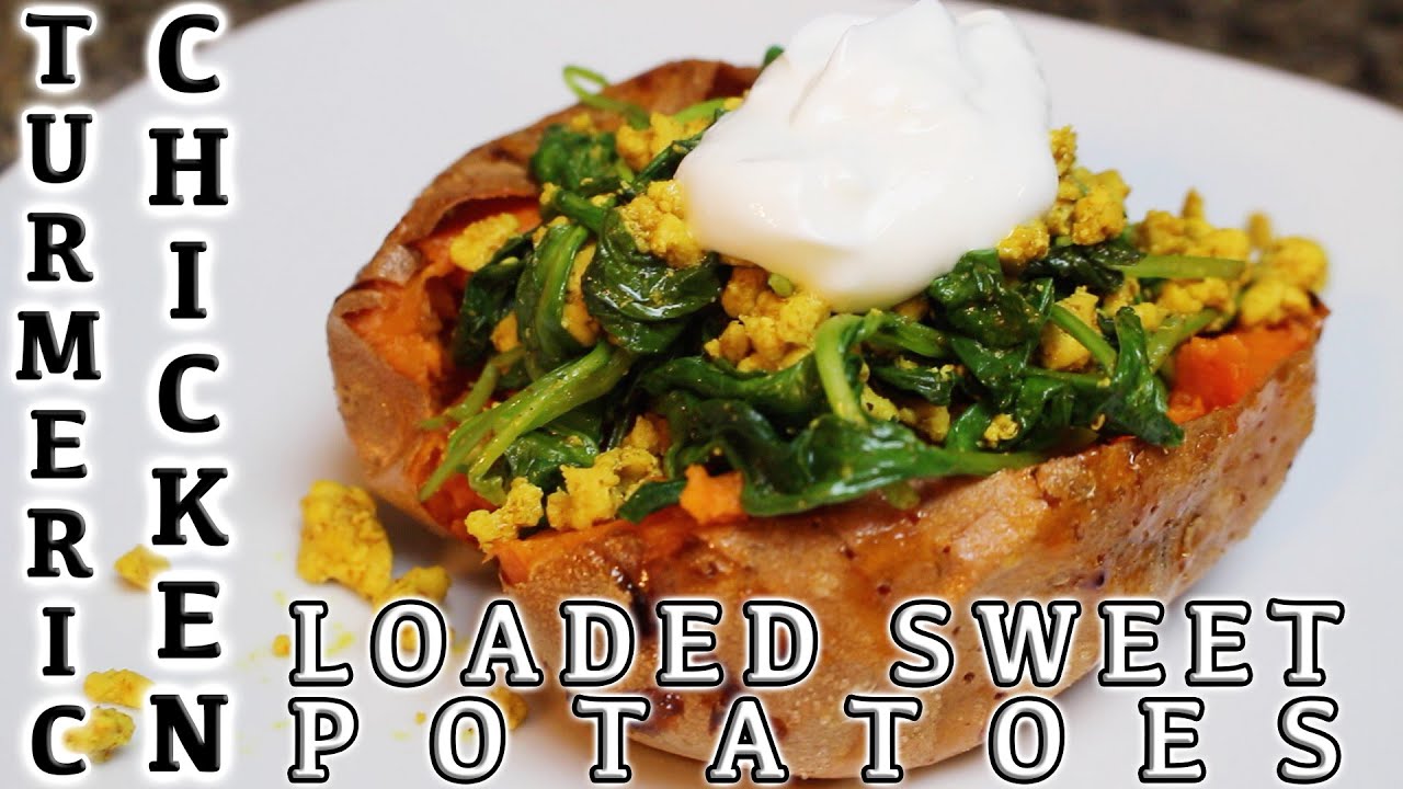 Turmeric Chicken Loaded Sweet Potato - YouTube