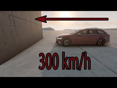 AUDI RS6 vs Wall 300km/h - BeamNG.drive