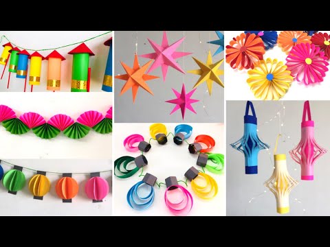 10 Easy Paper decoration ideas for Festival at home| Room Decor ideas for Diwali, Eid and