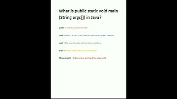 What is public static void main (String args[]) in Java? Java Interview Question #javainterview