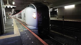 [非常ブレーキ一気緩解！]E259系 Ne018編成 特急成田エクスプレス50号八王子行の返却回送がジョイント音を鳴らしながら豊田駅3番線を発車するシーン