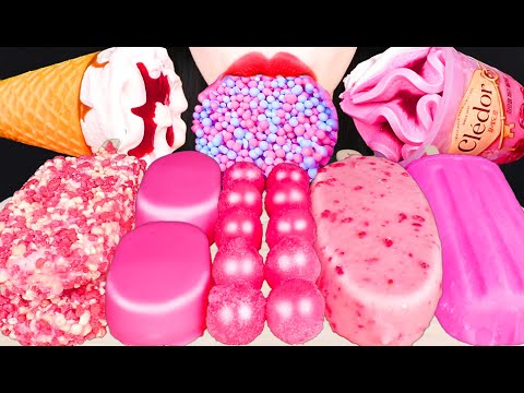 ASMR PINK ICE CREAM PARFAIT DIPPIN&amp;#39; <strong>DOTS</strong> 핑크 아이스크림 먹방 EATING SOUNDS