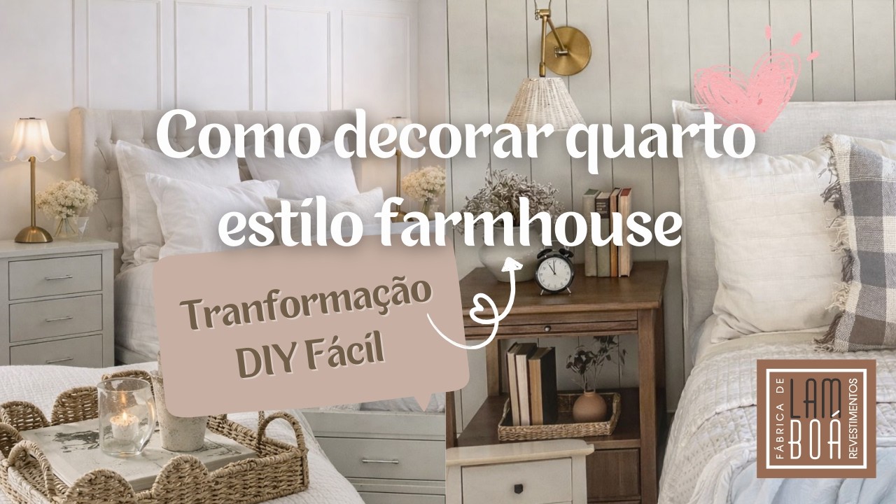 Como decorar quarto Farmhouse | Transformação completa DIY com boiserie (Collab Larissa Laira)