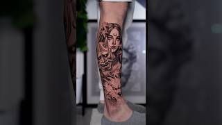 Crazy Japanese Inspired Leg Sleeve Tattoo 🔥 #tattooartist #shorts