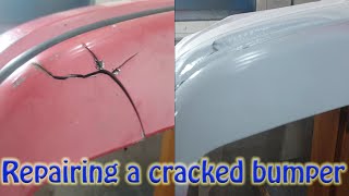 how to repair a crack in a plastic bumper