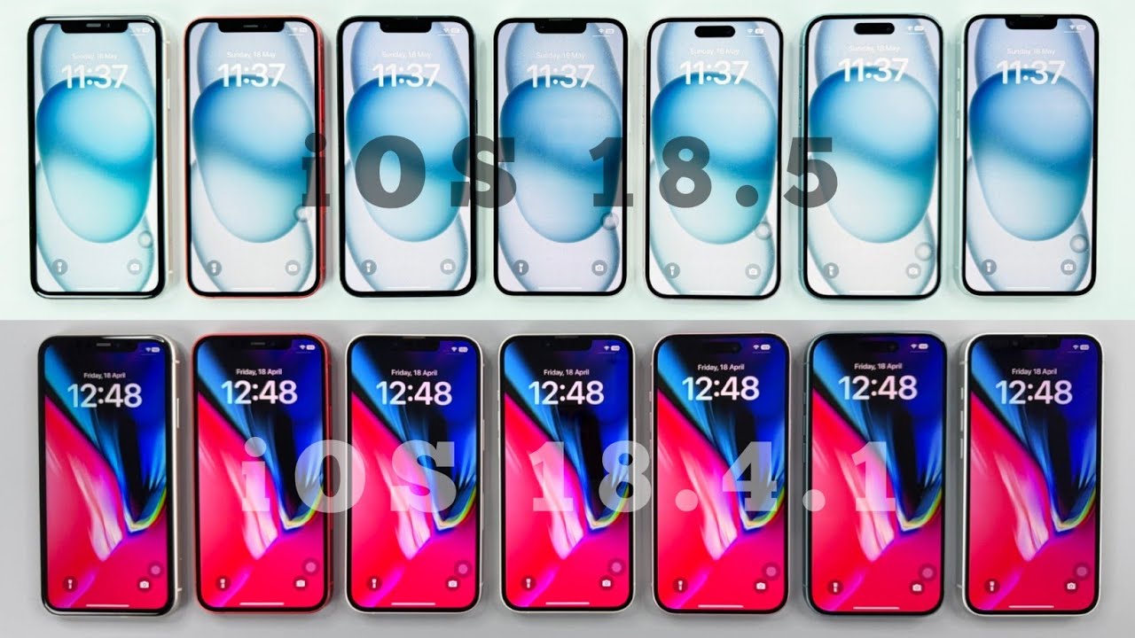 iOS 18.5 vs iOS 18.4.1 - iPhone 16e vs 16 vs 15 vs 14 vs 13 vs 12 vs 11 ...