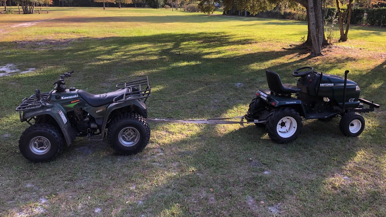 Tug Of War Garden Tractor VS Four wheeler! YouTube