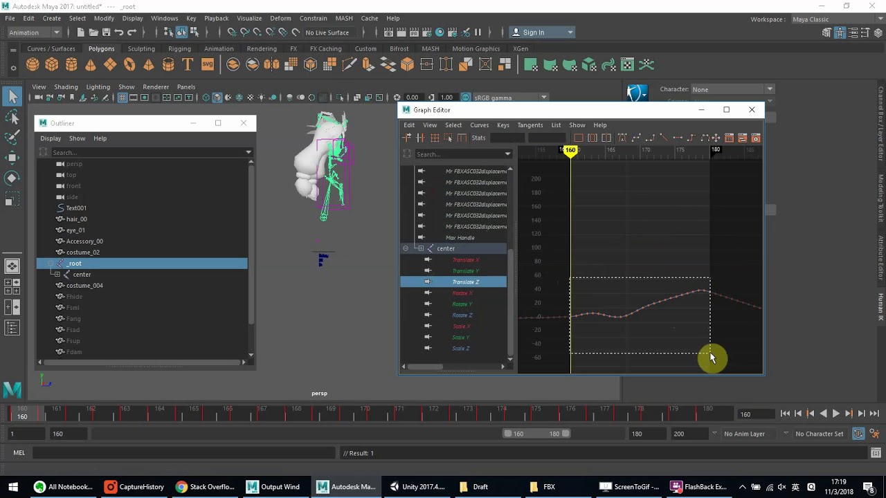 maya convert not root motion animation to root motion animation - YouTube