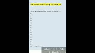 Latest NIH Stroke Scale Group E Patient 16 Complete Answer key Updated 2947 video Wealth