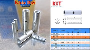 Đầu cos nối thẳng cao cấp KST, đầu cốt ống nối đồng bấm dây điện BNT