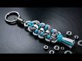 Industrial Style Paracord Keychain with Metal Nuts 🔩 | Step-by-Step Close-Up