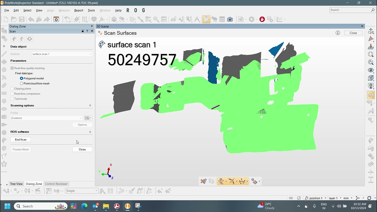 Polyworks inspector with Hexagon romer arm CMM machine