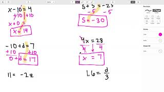 Week 7 Notes   Solving One Step Equations