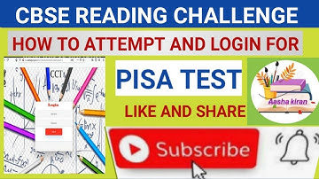 #Pisa CBSE Reading Challenge on cct portal 2021#how to attempt and login for pisa test/#aashakiran